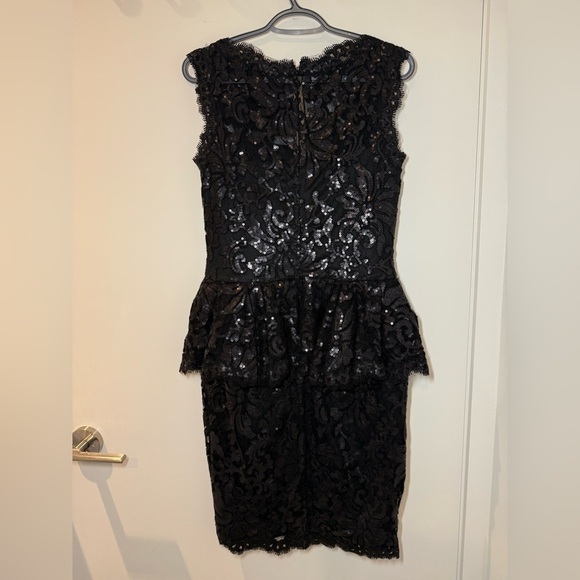 Tadashi Shoji Made in USA Elegant Black Lace Sleeveless Dress size 6 - Picture 4 of 8